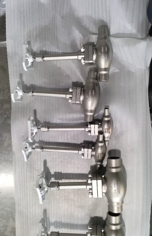 DN15 25 40 PN50 Cryogenic Globe Valve Butt welding -196~+80 °C Untuk LNG LOX LIN LAR LCO2
