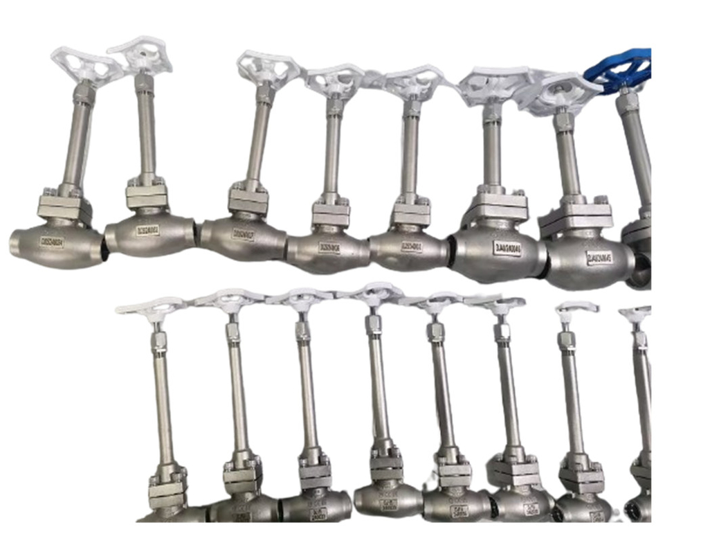 PN50 Cryogenic Globe Valve Stop Valve Socket Welding -196~+80 °C Untuk LNG LOX LIN LAR LCO2