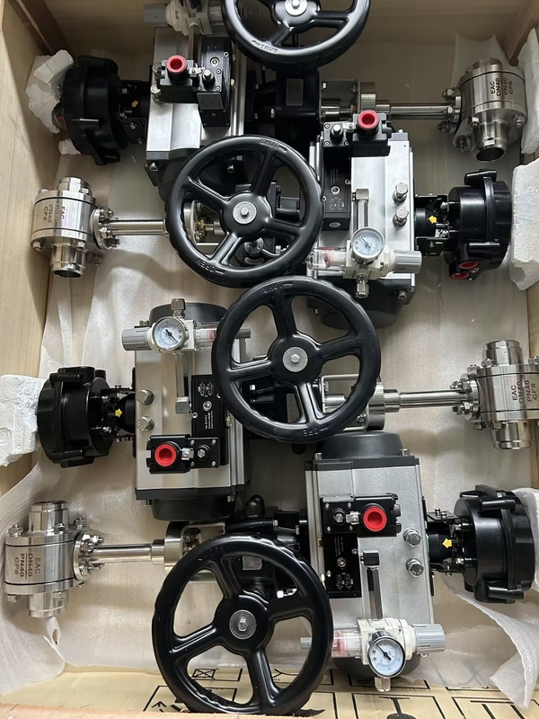DN50 Klep bola pneumatik kriogenik baja tahan karat untuk pompa kriogenik untuk LNG/LOX/LN2/LAR/LCO2