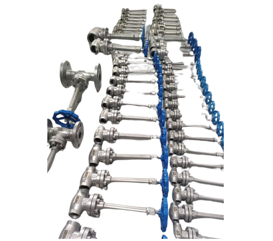 PN40 Flange Cryogenic Globe Valve Stop Valve -196~+80 °C Untuk LNG dll Gas Cair