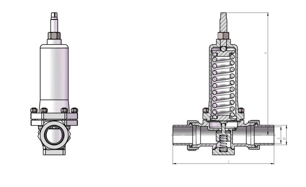 PN25 Cryogenic Control Valve Pressure Regulator Aliran besar -196 ~ + 80 °C Untuk LNG LOX LIN