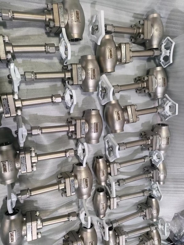 DN25 Cryogenic Globe Valve Stainless Steel 304/316 dengan PTFE Seal dan CF8/CF3 Valve Body untuk -196°C sampai +80°C Aplikasi